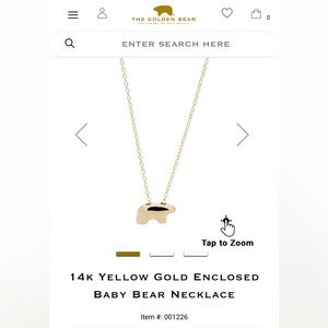 The Golden Bear 14k Yellow Gold Enclosed Baby Bear Necklace